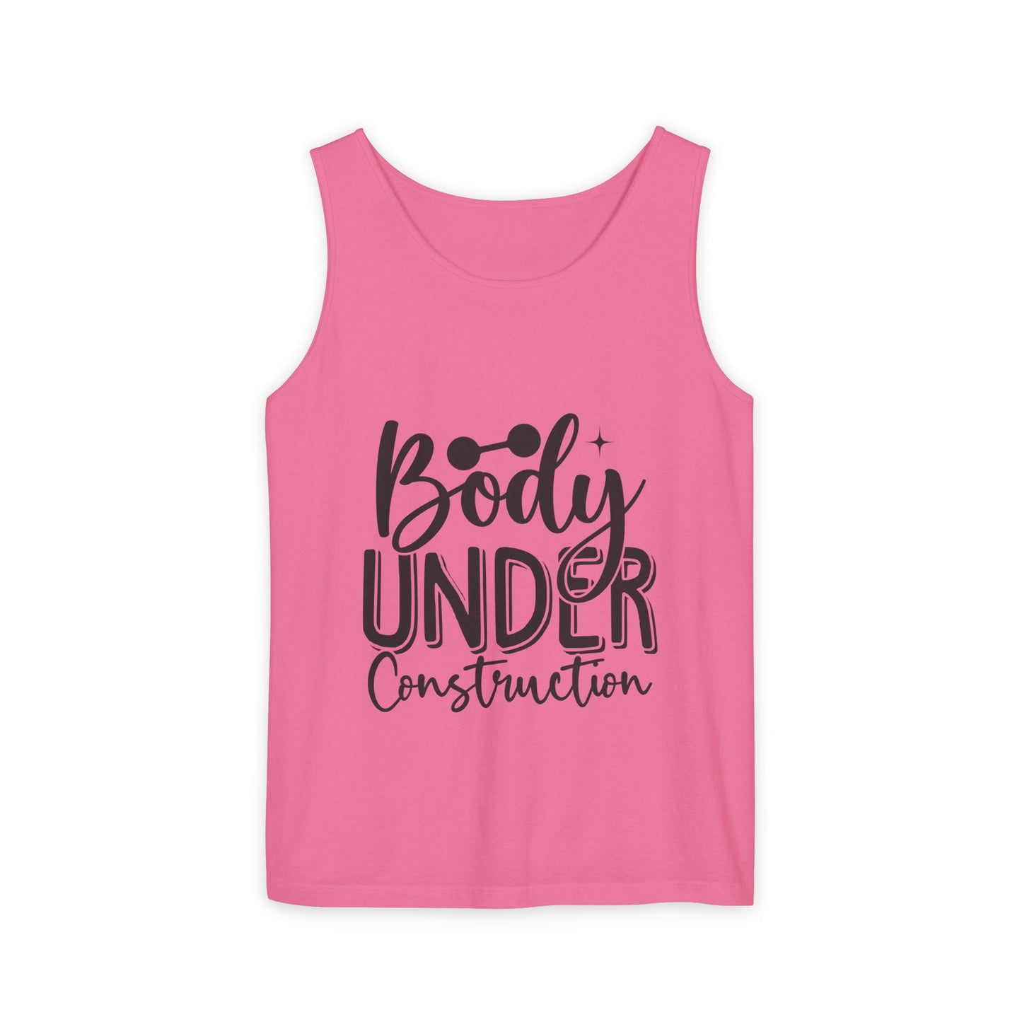 Body Under Construction Tank Top, Workout Muscle Tee, Fitness Sleeveless Shirt