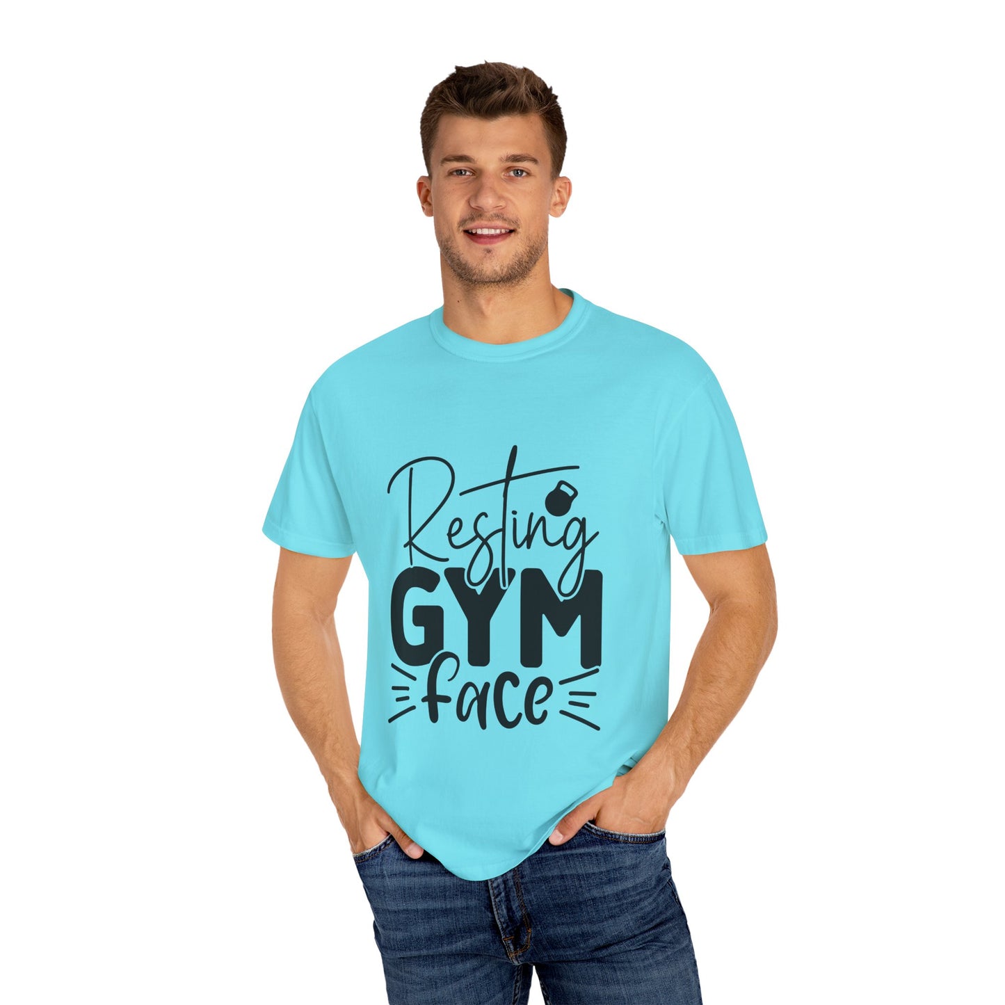 Unisex Garment-Dyed T-Shirt – "Resting Gym Face" | Fitness Meme Style Tee