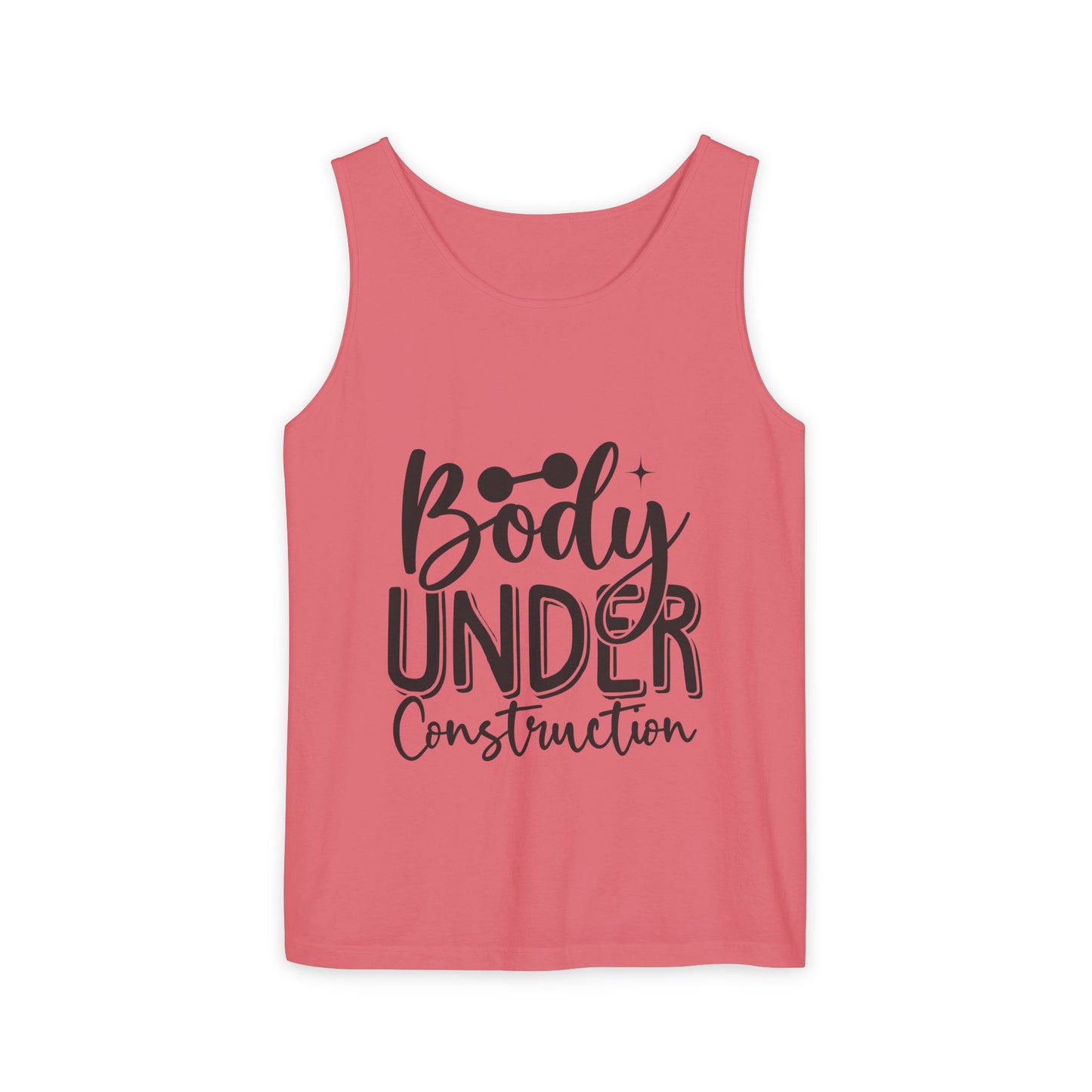 Body Under Construction Tank Top, Workout Muscle Tee, Fitness Sleeveless Shirt