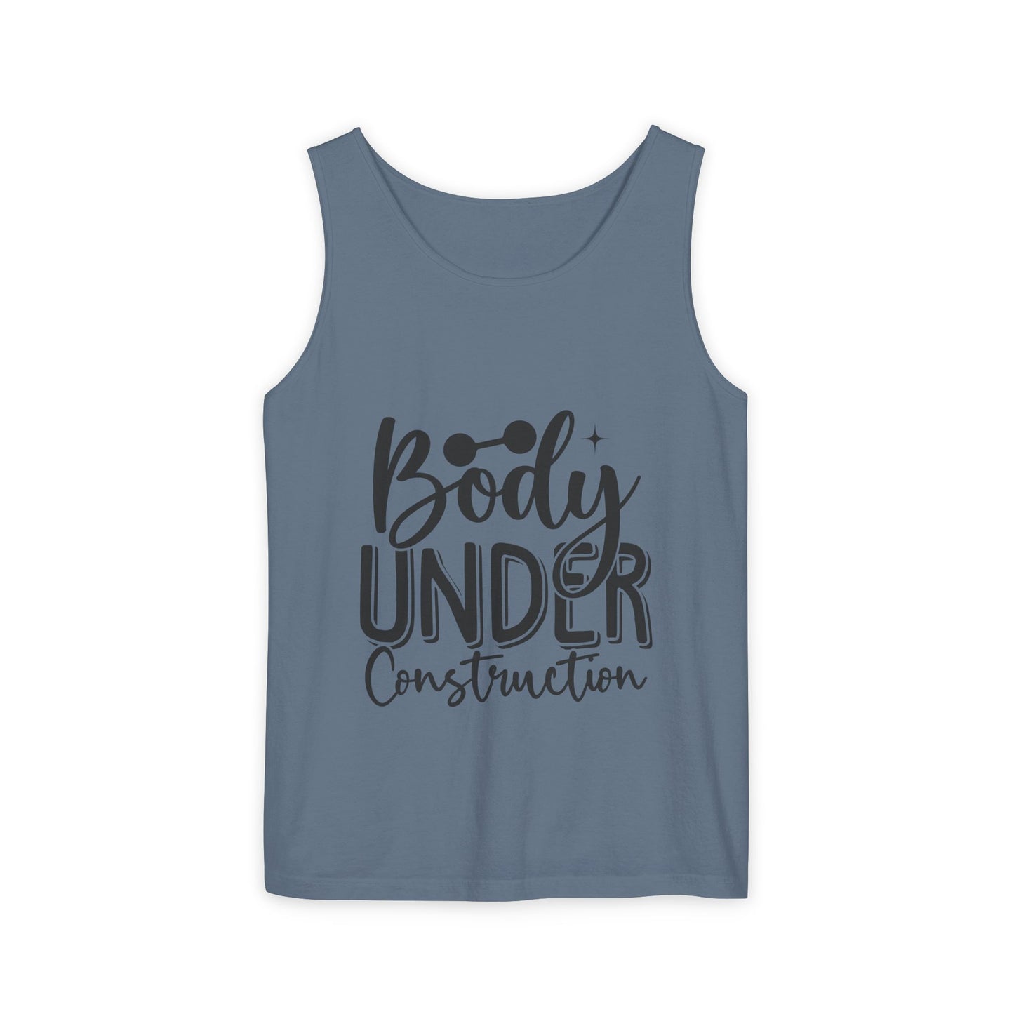 Body Under Construction Tank Top, Workout Muscle Tee, Fitness Sleeveless Shirt