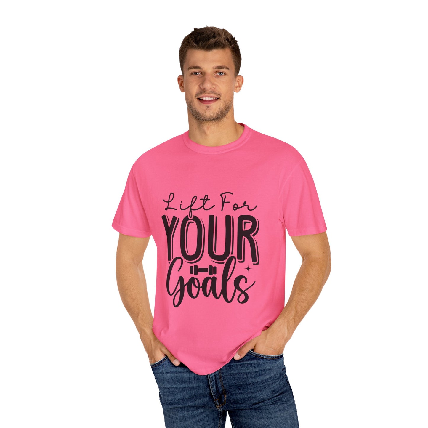 Inspirational Workout T-Shirt - Unisex Garment-Dyed Tee: Lift for Your Goal