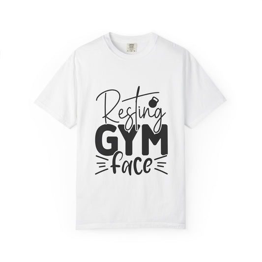 Unisex Garment-Dyed T-Shirt – "Resting Gym Face" | Fitness Meme Style Tee