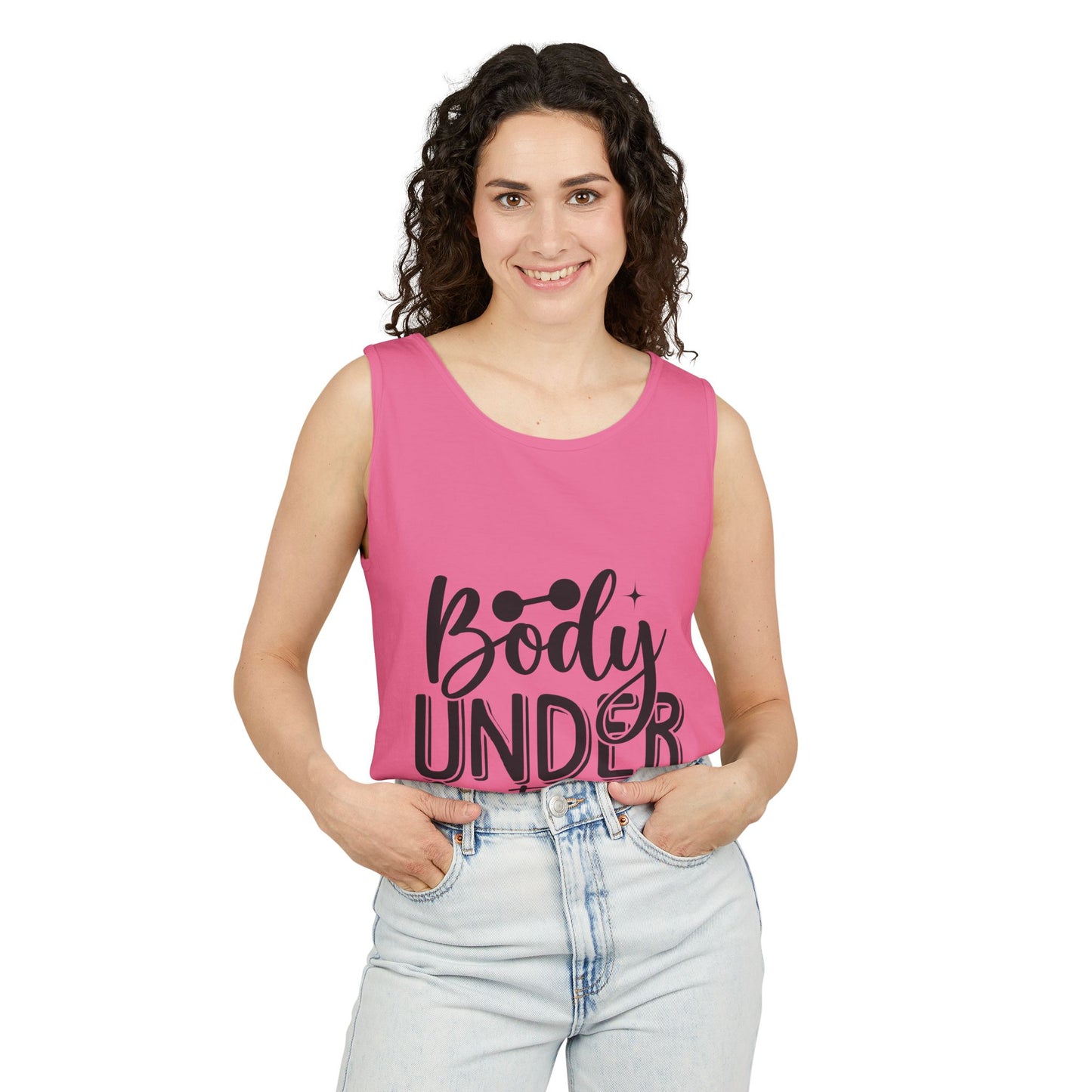 Body Under Construction Tank Top, Workout Muscle Tee, Fitness Sleeveless Shirt
