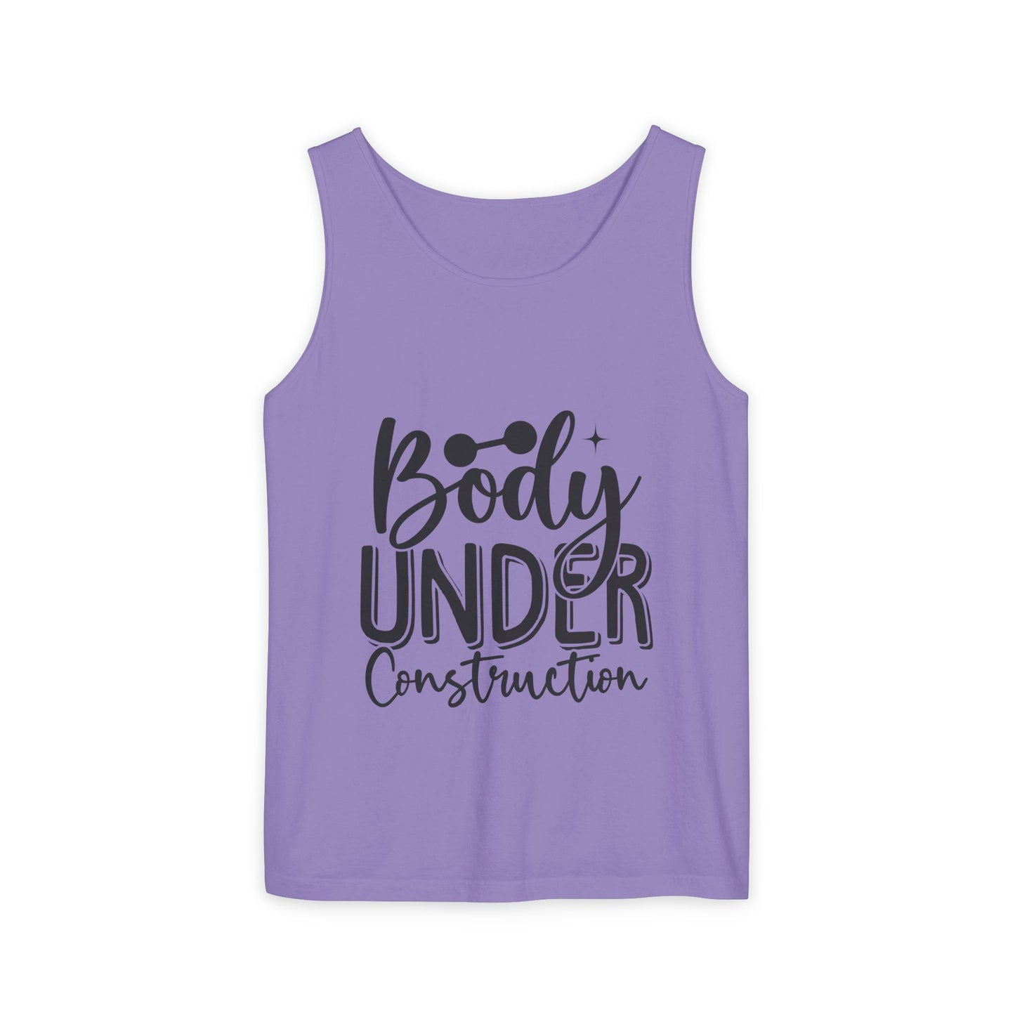 Body Under Construction Tank Top, Workout Muscle Tee, Fitness Sleeveless Shirt