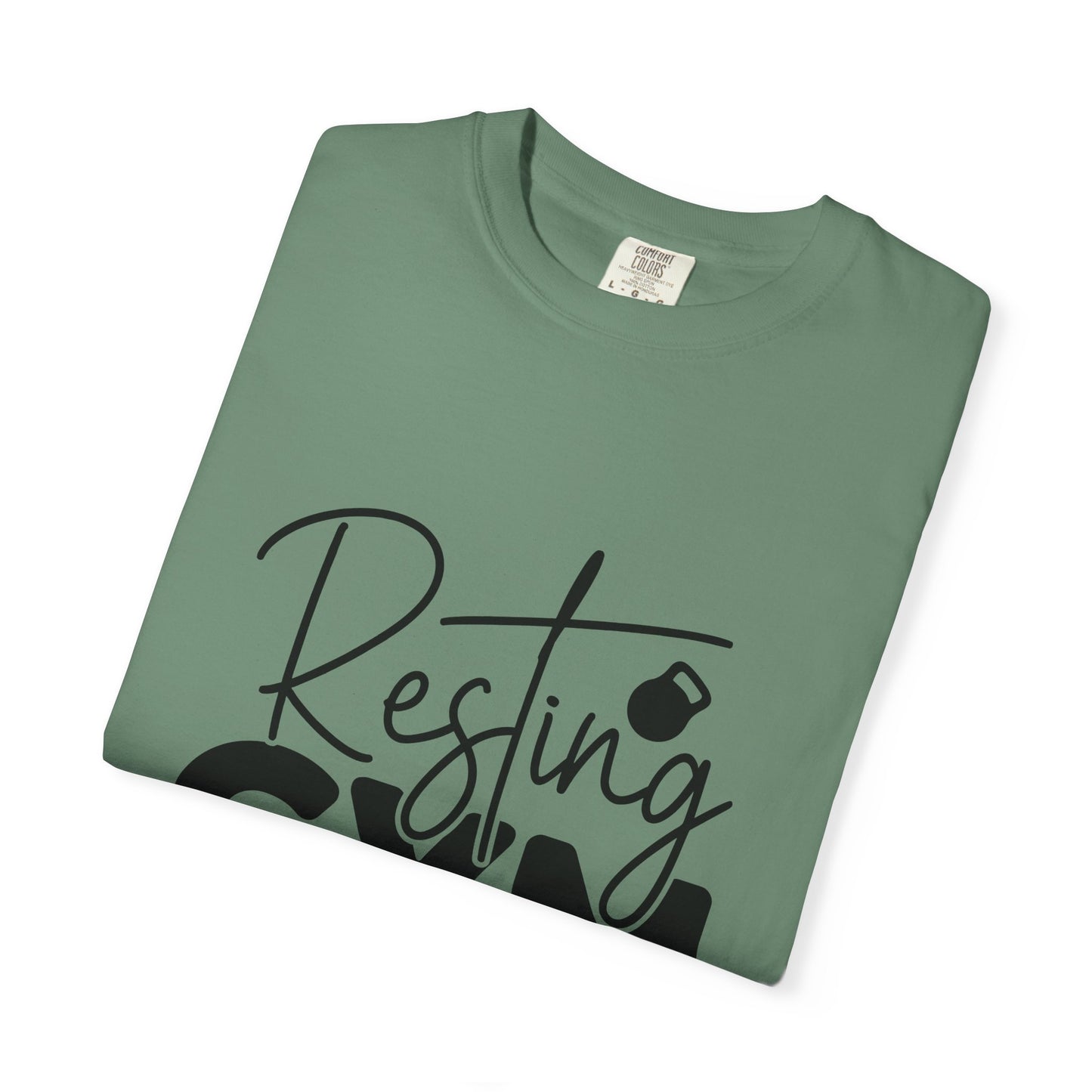 Unisex Garment-Dyed T-Shirt – "Resting Gym Face" | Fitness Meme Style Tee