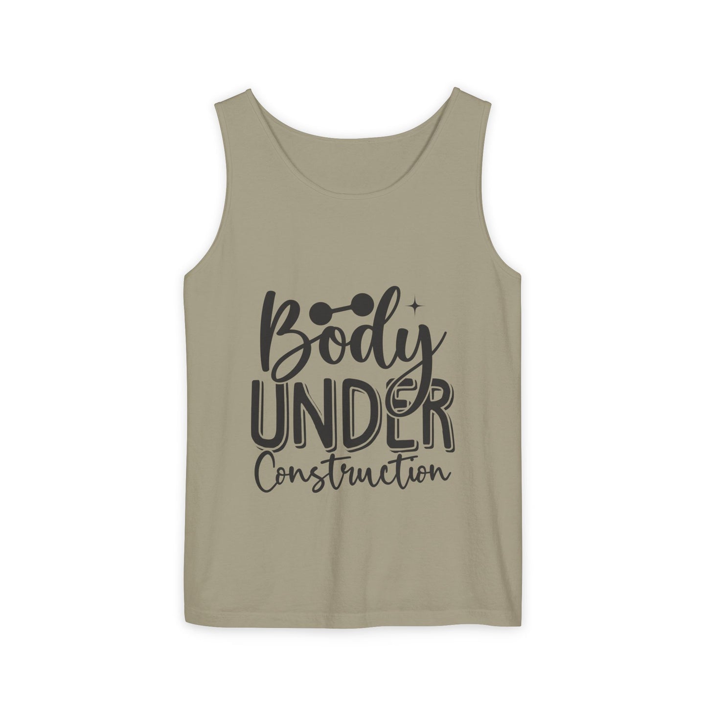 Body Under Construction Tank Top, Workout Muscle Tee, Fitness Sleeveless Shirt