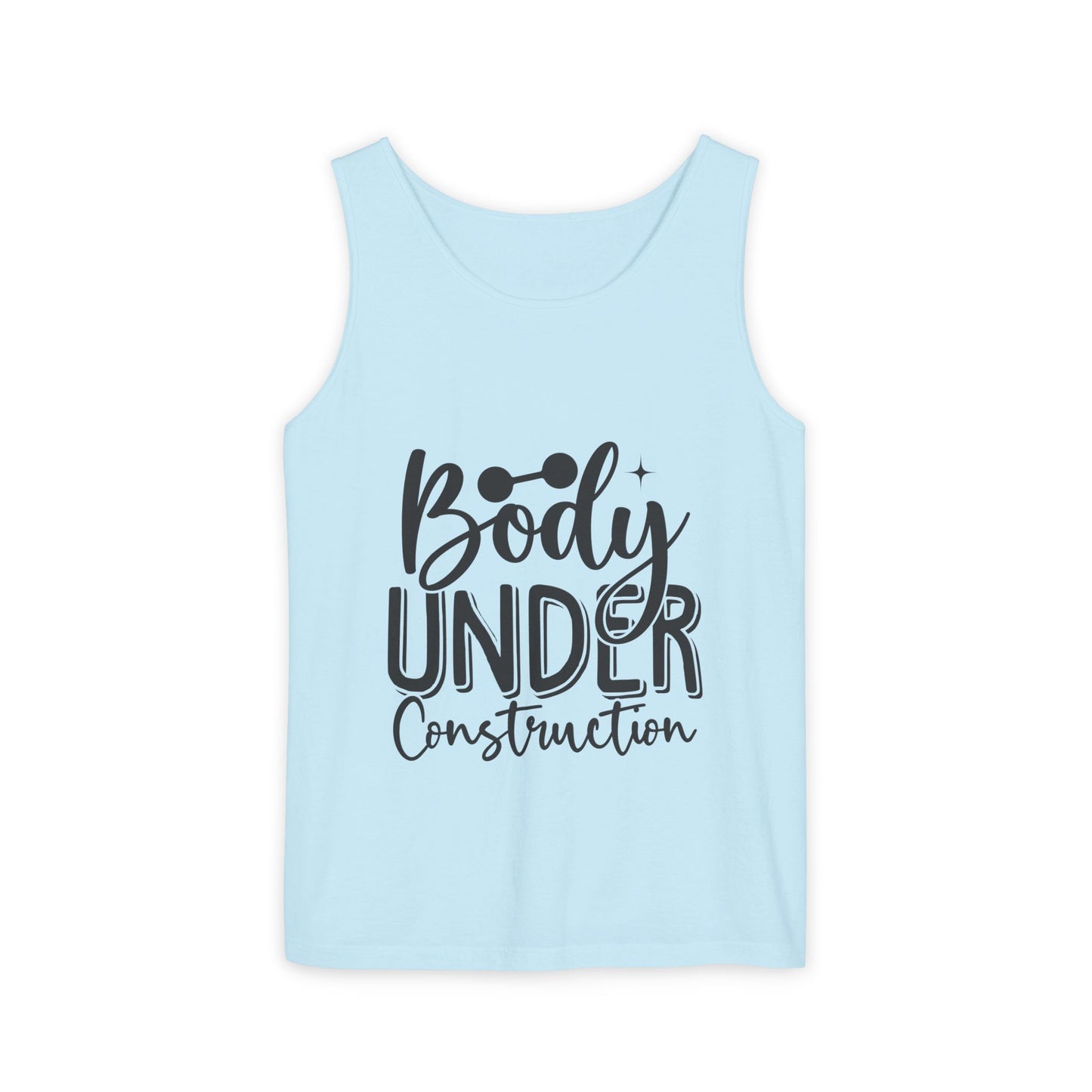Body Under Construction Tank Top, Workout Muscle Tee, Fitness Sleeveless Shirt