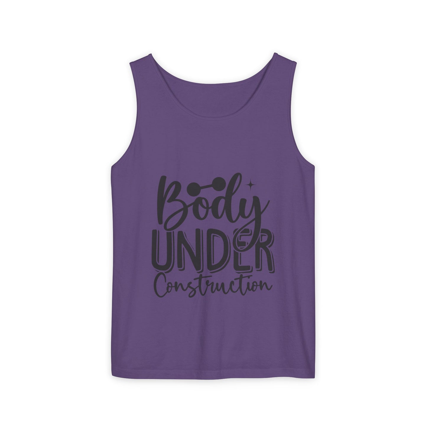Body Under Construction Tank Top, Workout Muscle Tee, Fitness Sleeveless Shirt