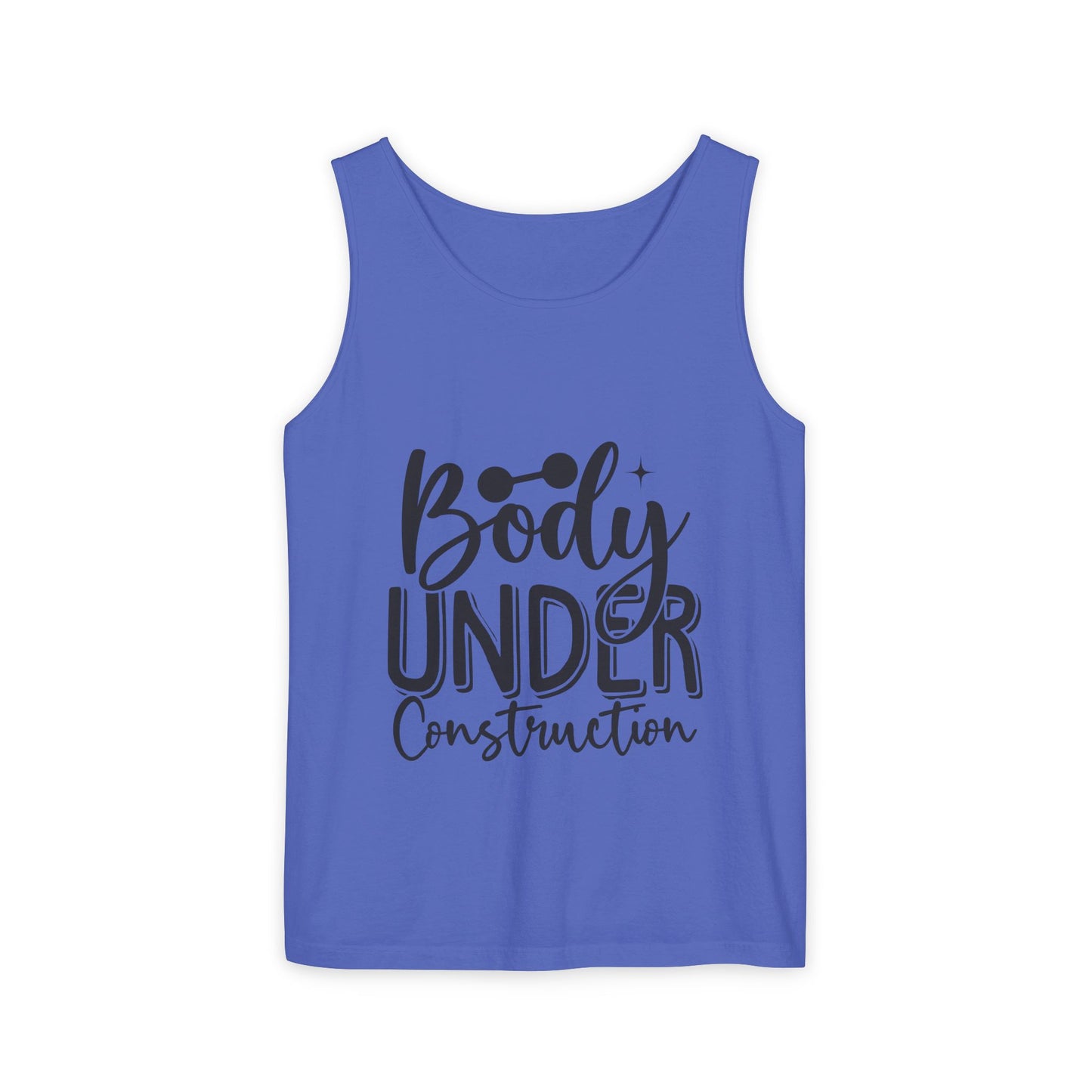 Body Under Construction Tank Top, Workout Muscle Tee, Fitness Sleeveless Shirt