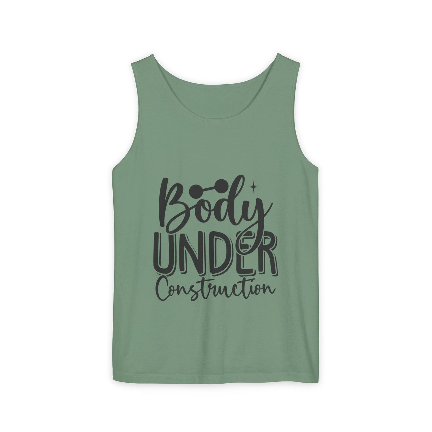Body Under Construction Tank Top, Workout Muscle Tee, Fitness Sleeveless Shirt
