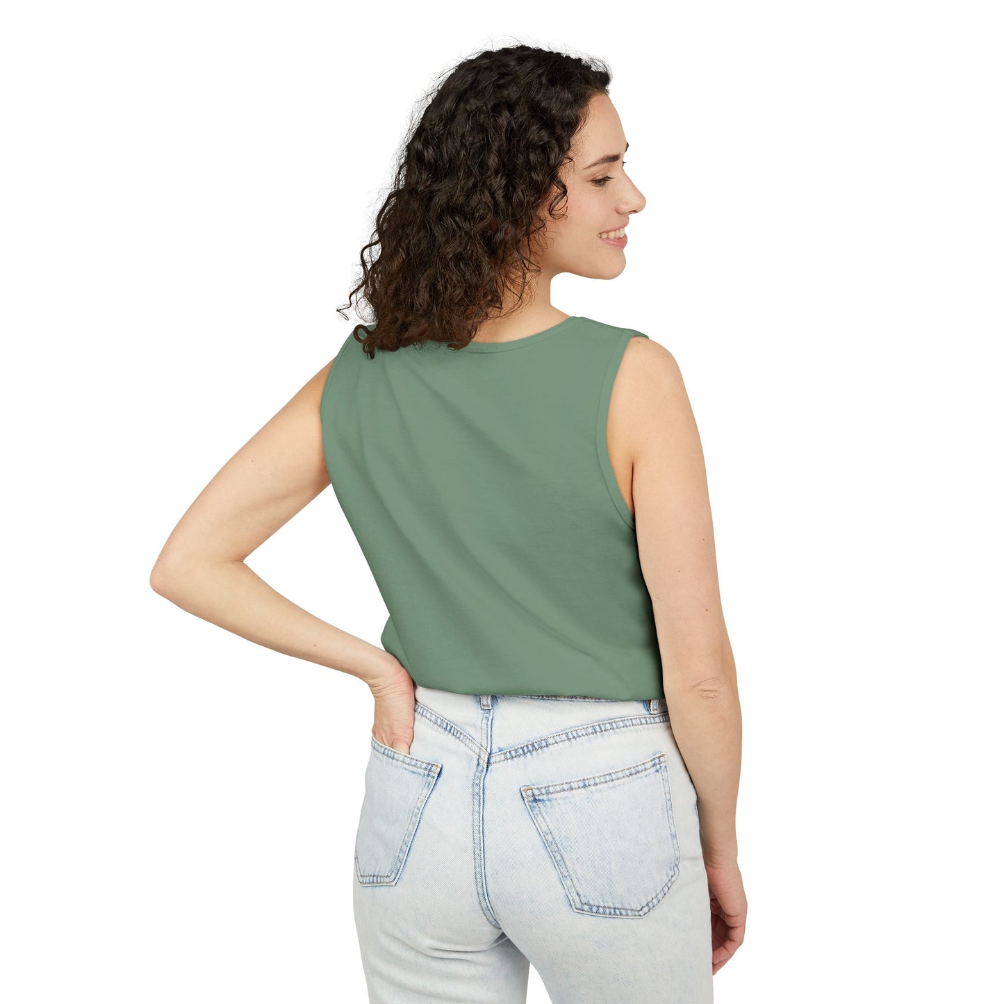 Unisex Garment-Dyed Tank Top – "Top Knots and Squats" Cute & Strong Workout Tank