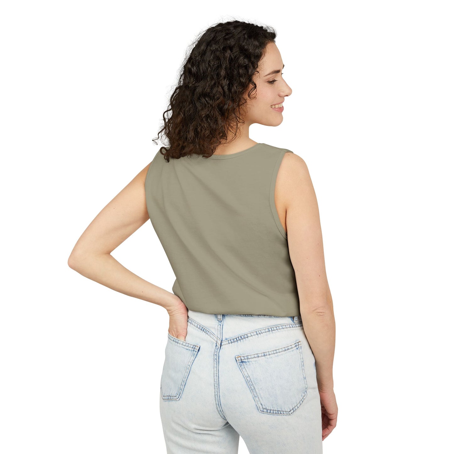 Unisex Garment-Dyed Tank Top – "Top Knots and Squats" Cute & Strong Workout Tank