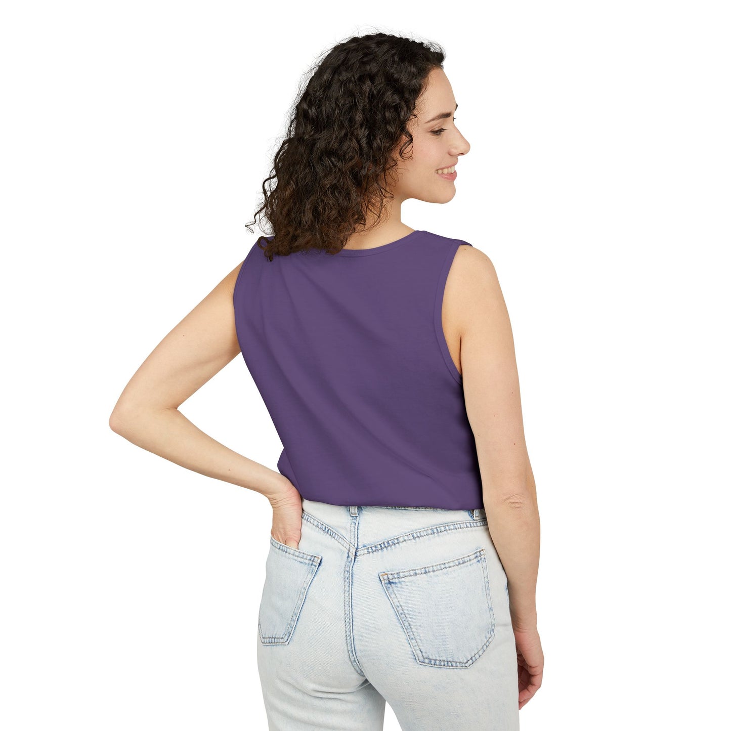 Unisex Garment-Dyed Tank Top – "Top Knots and Squats" Cute & Strong Workout Tank