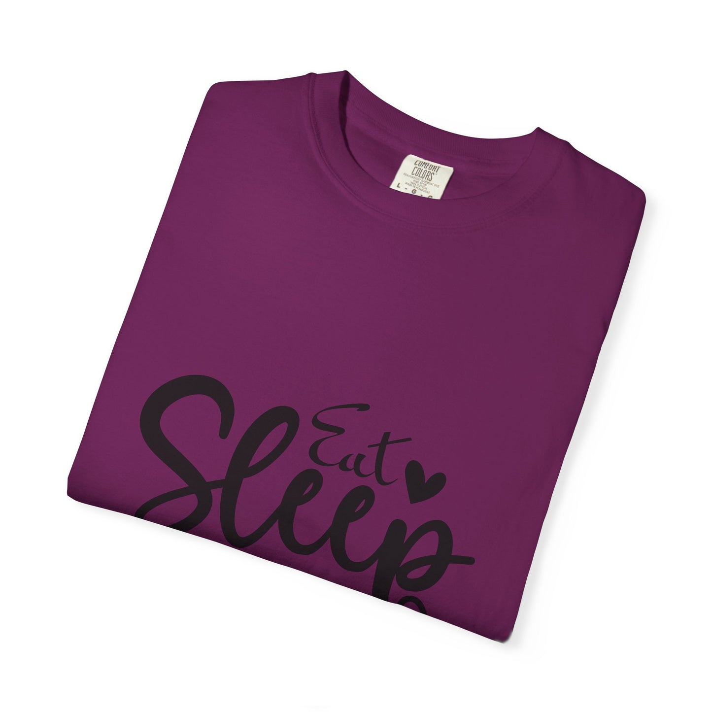 Fitness Lifestyle Tee - Unisex Garment-Dyed T-shirt with 'Eat Sleep Gym Repeat' Design