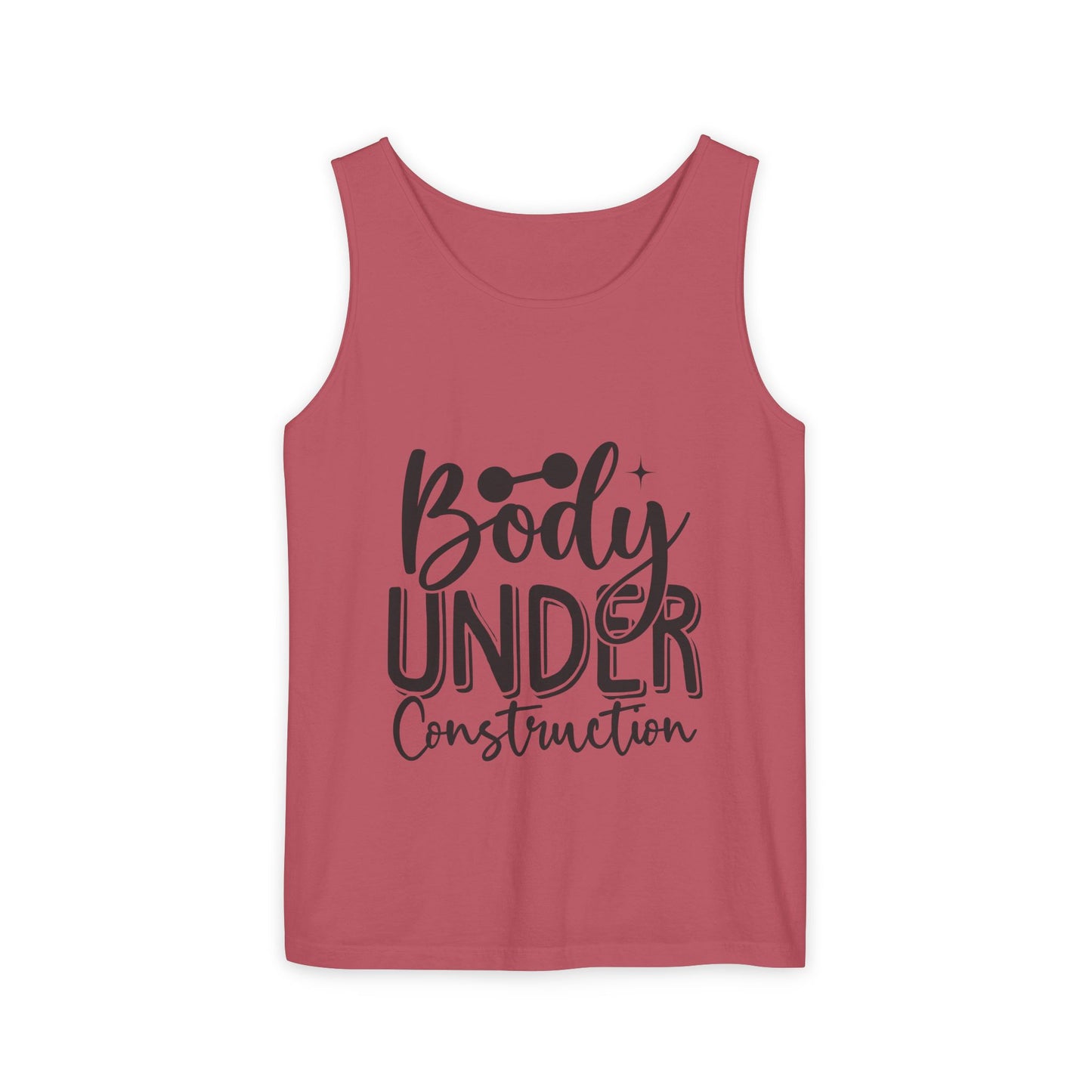 Body Under Construction Tank Top, Workout Muscle Tee, Fitness Sleeveless Shirt