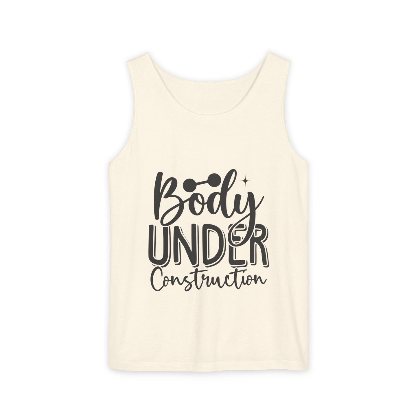 Body Under Construction Tank Top, Workout Muscle Tee, Fitness Sleeveless Shirt