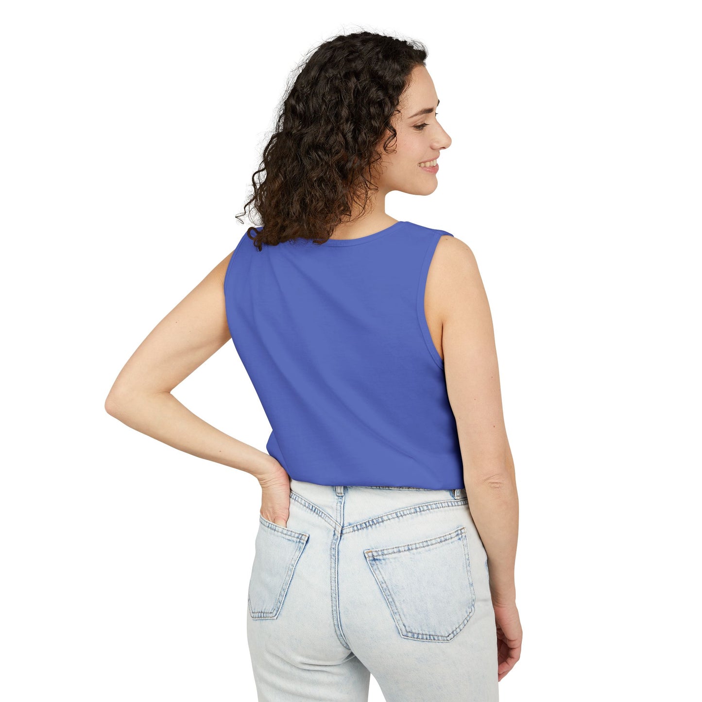 Unisex Garment-Dyed Tank Top – "Top Knots and Squats" Cute & Strong Workout Tank