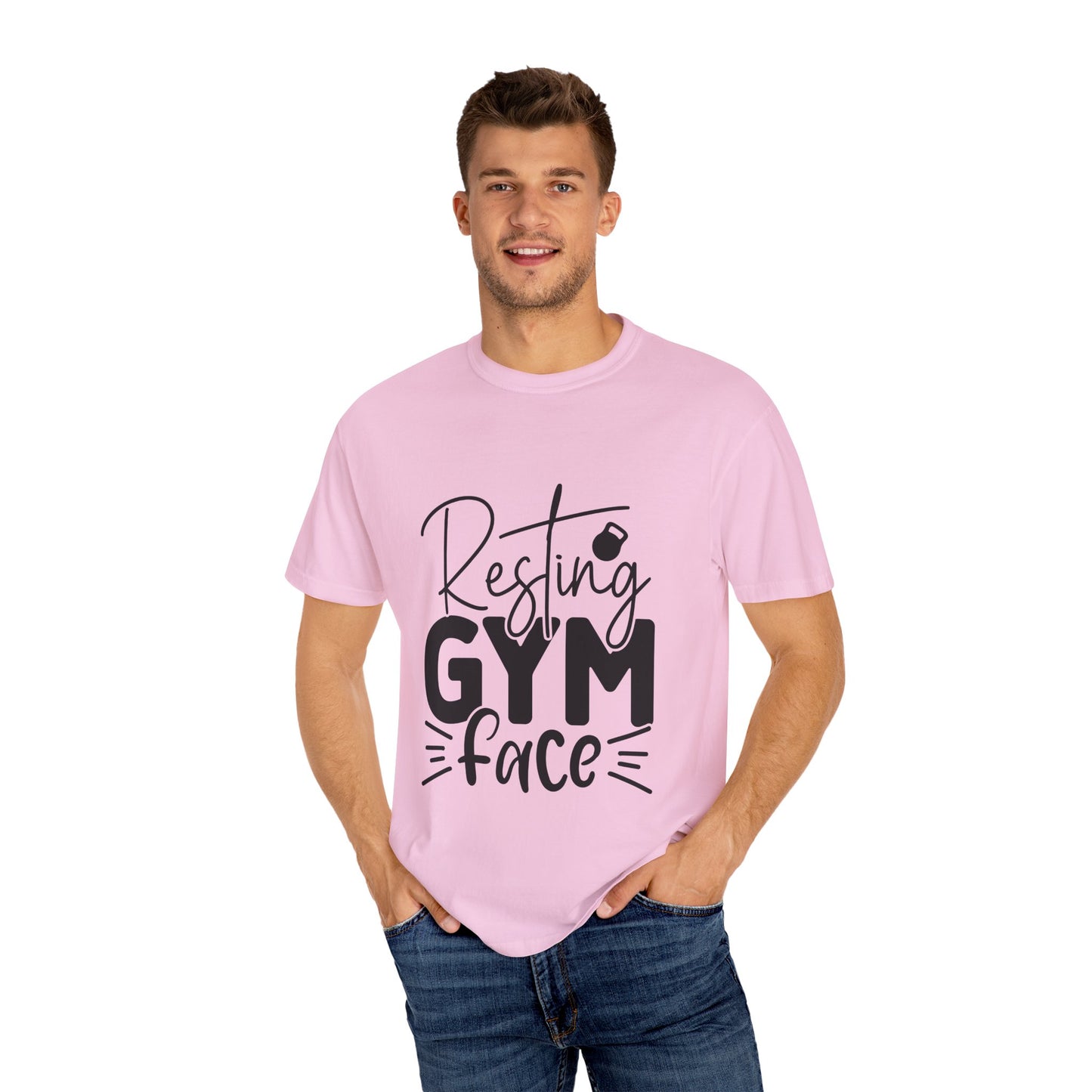 Unisex Garment-Dyed T-Shirt – "Resting Gym Face" | Fitness Meme Style Tee