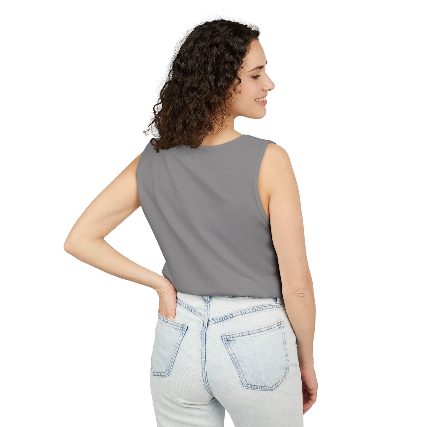 Unisex Garment-Dyed Tank Top – "Top Knots and Squats" Cute & Strong Workout Tank