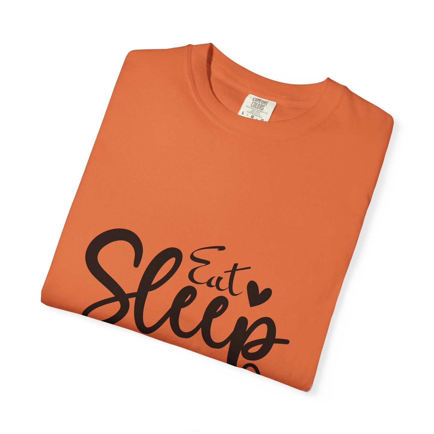 Fitness Lifestyle Tee - Unisex Garment-Dyed T-shirt with 'Eat Sleep Gym Repeat' Design