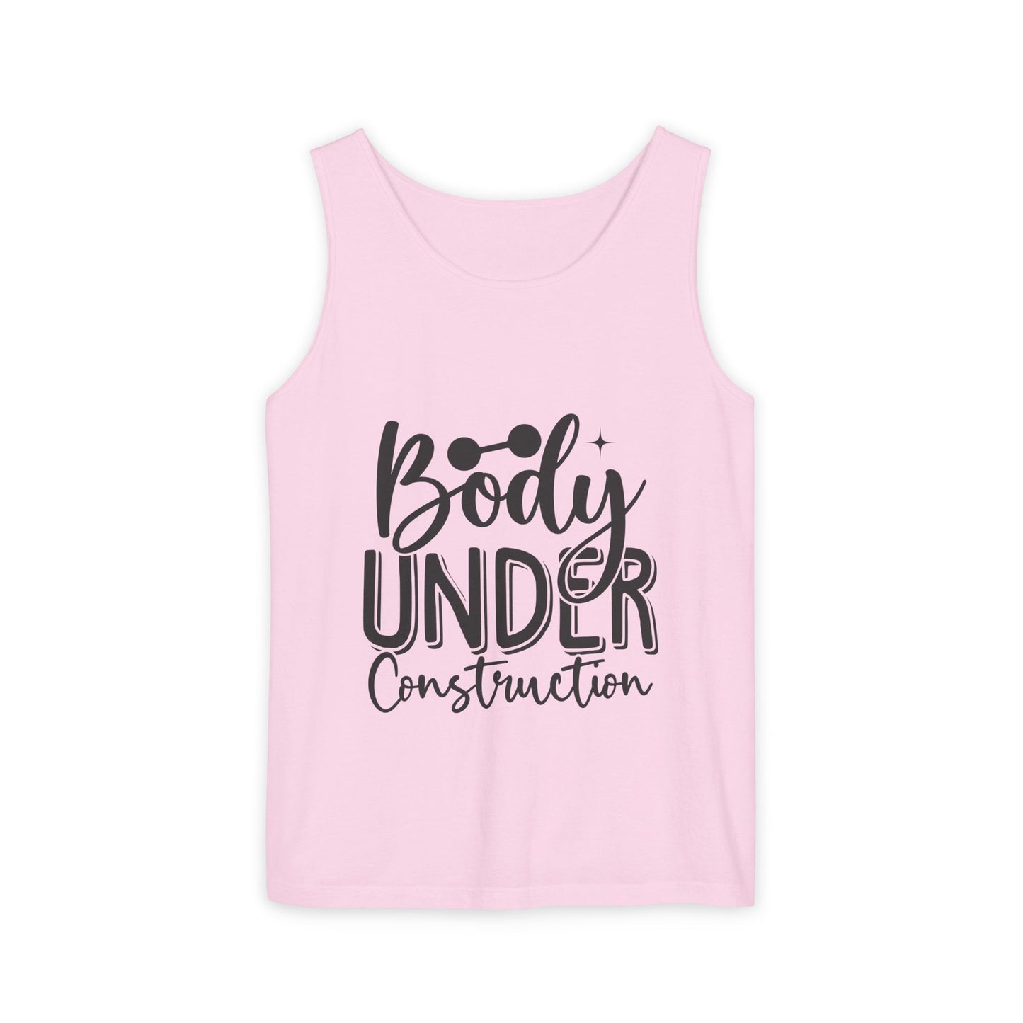 Body Under Construction Tank Top, Workout Muscle Tee, Fitness Sleeveless Shirt