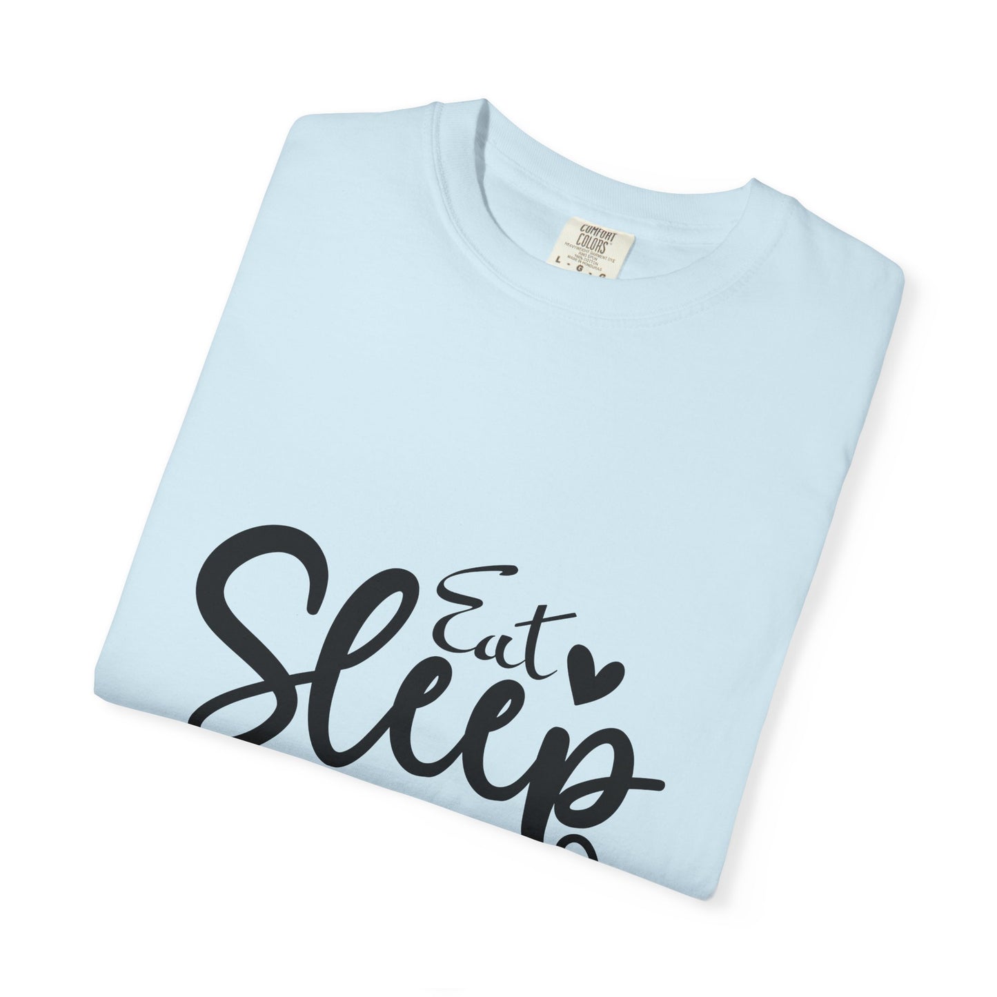 Fitness Lifestyle Tee - Unisex Garment-Dyed T-shirt with 'Eat Sleep Gym Repeat' Design