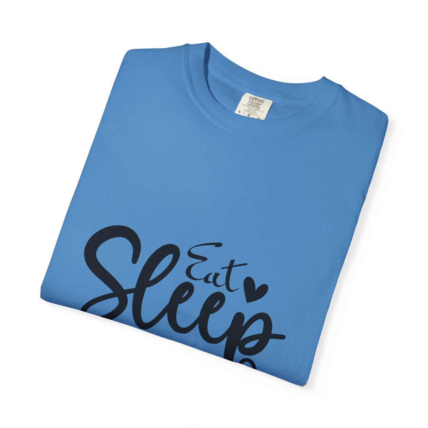 Fitness Lifestyle Tee - Unisex Garment-Dyed T-shirt with 'Eat Sleep Gym Repeat' Design