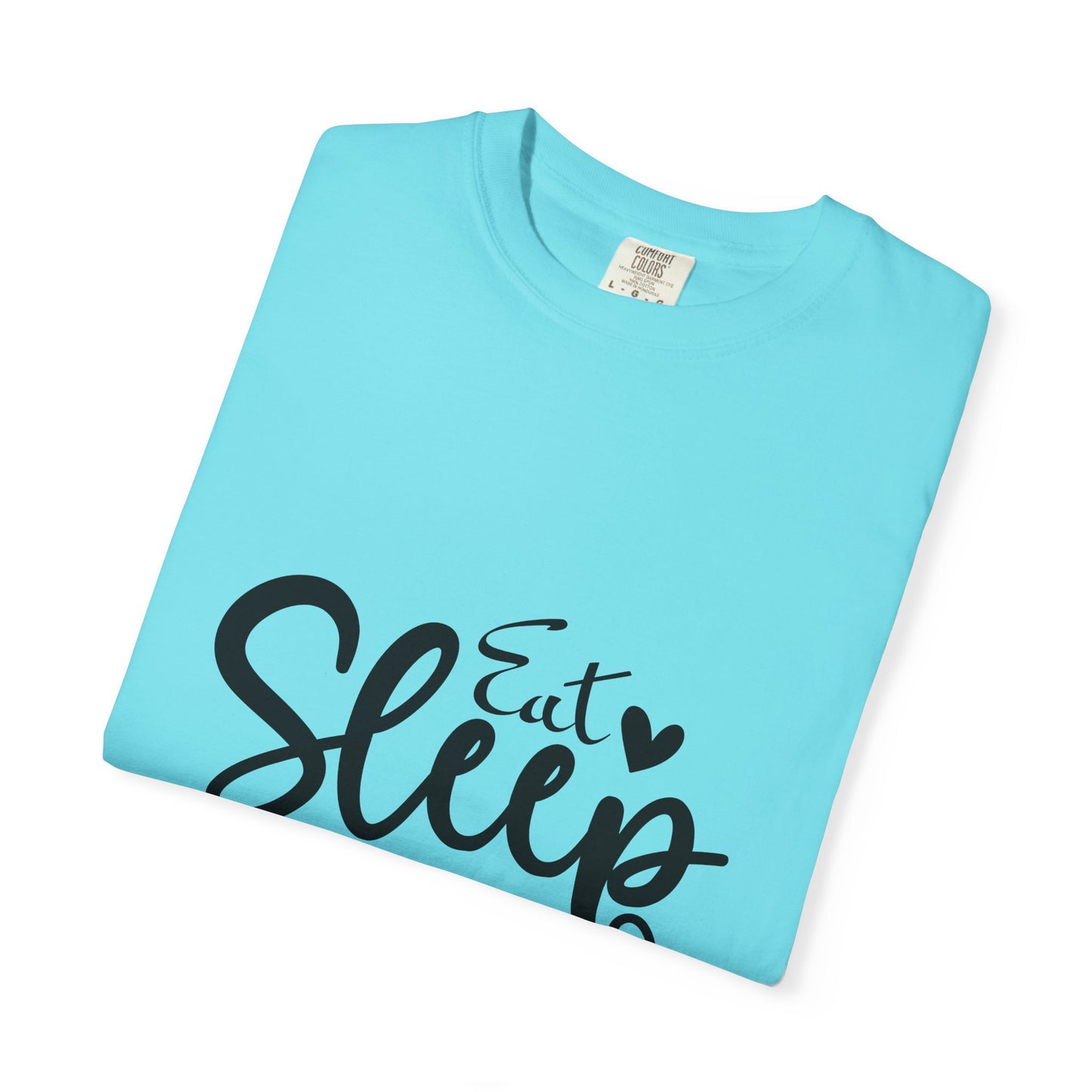 Fitness Lifestyle Tee - Unisex Garment-Dyed T-shirt with 'Eat Sleep Gym Repeat' Design