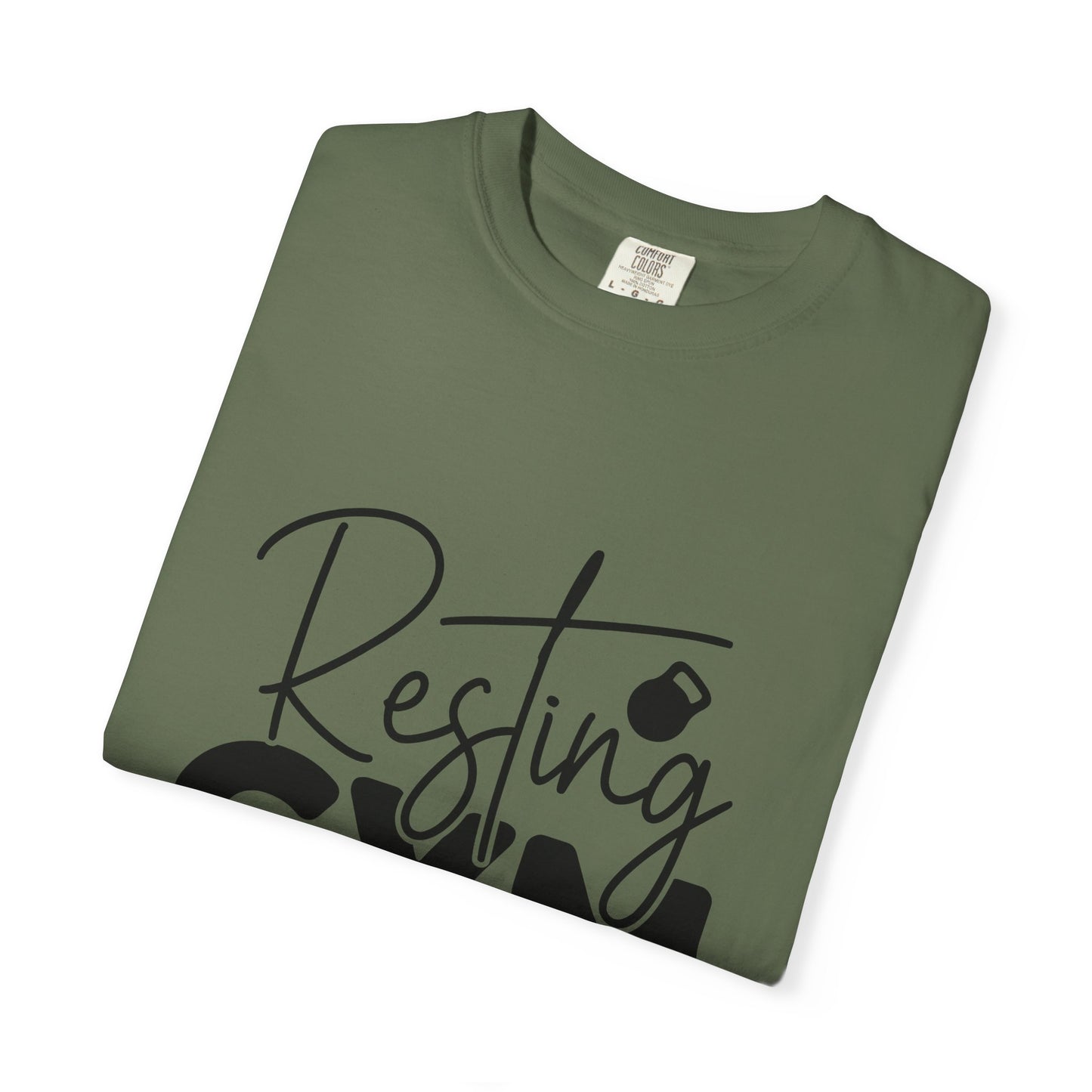 Unisex Garment-Dyed T-Shirt – "Resting Gym Face" | Fitness Meme Style Tee