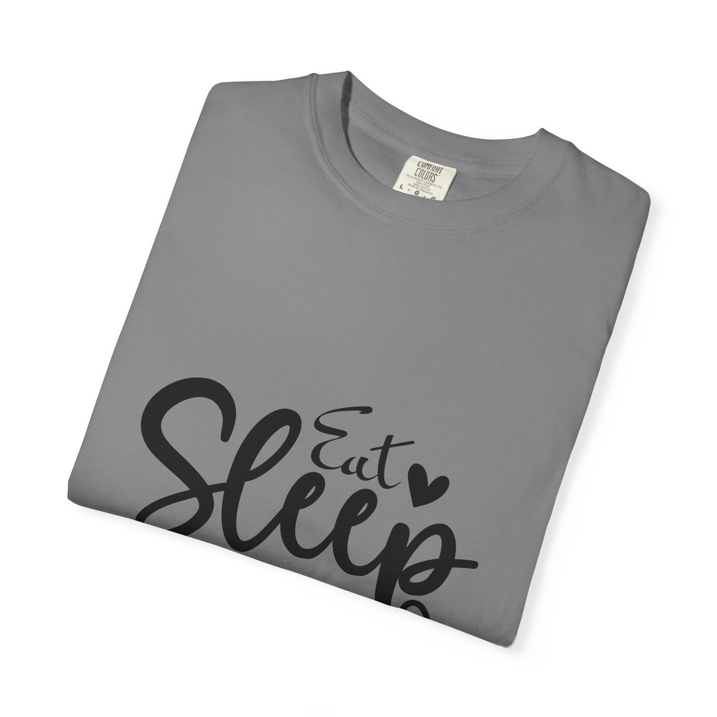 Fitness Lifestyle Tee - Unisex Garment-Dyed T-shirt with 'Eat Sleep Gym Repeat' Design