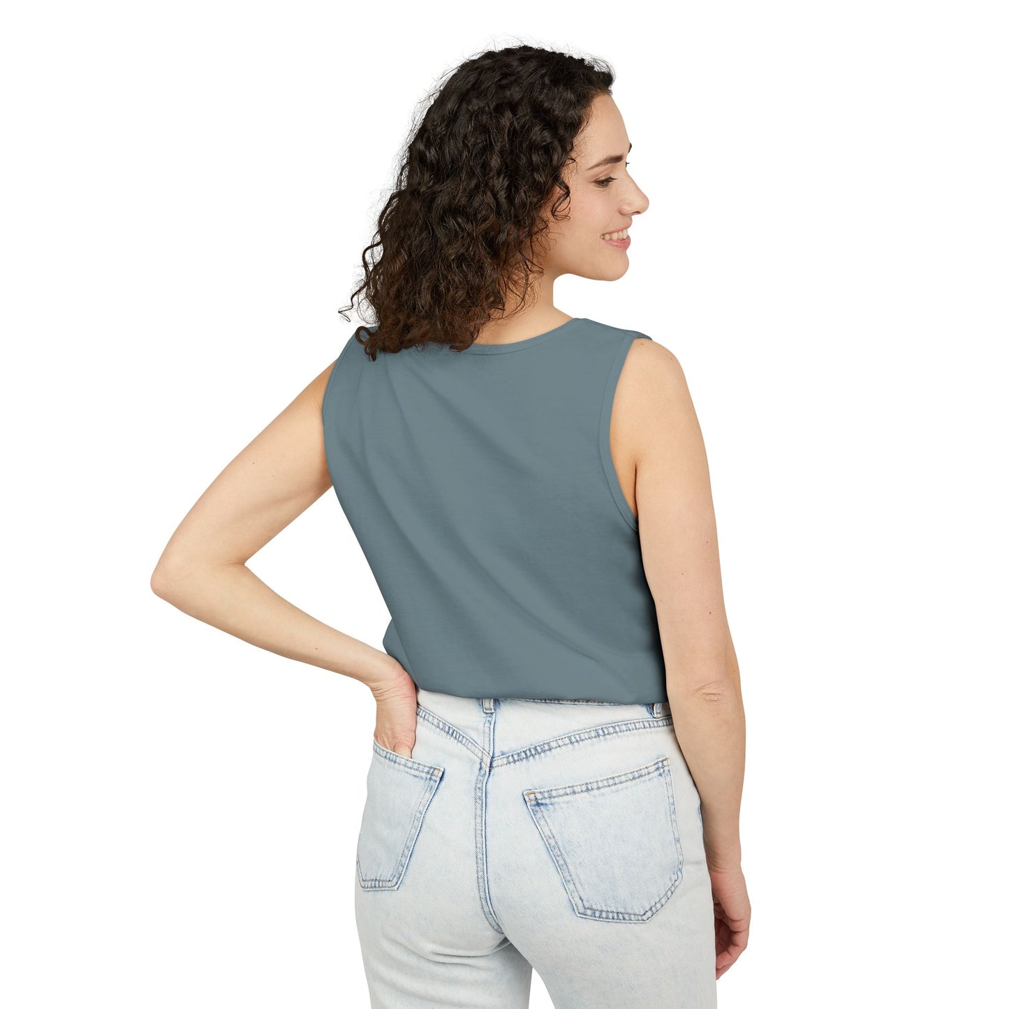 Unisex Garment-Dyed Tank Top – "Top Knots and Squats" Cute & Strong Workout Tank