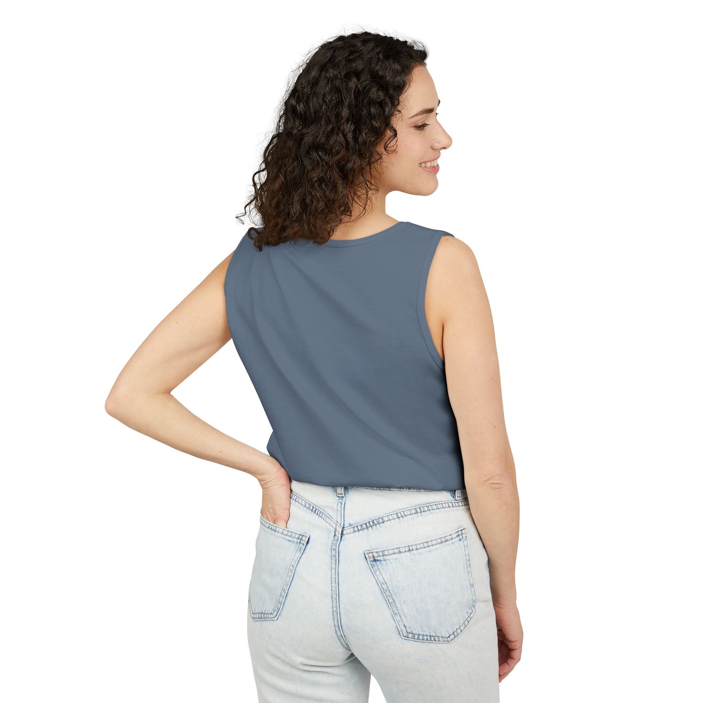 Unisex Garment-Dyed Tank Top – "Top Knots and Squats" Cute & Strong Workout Tank