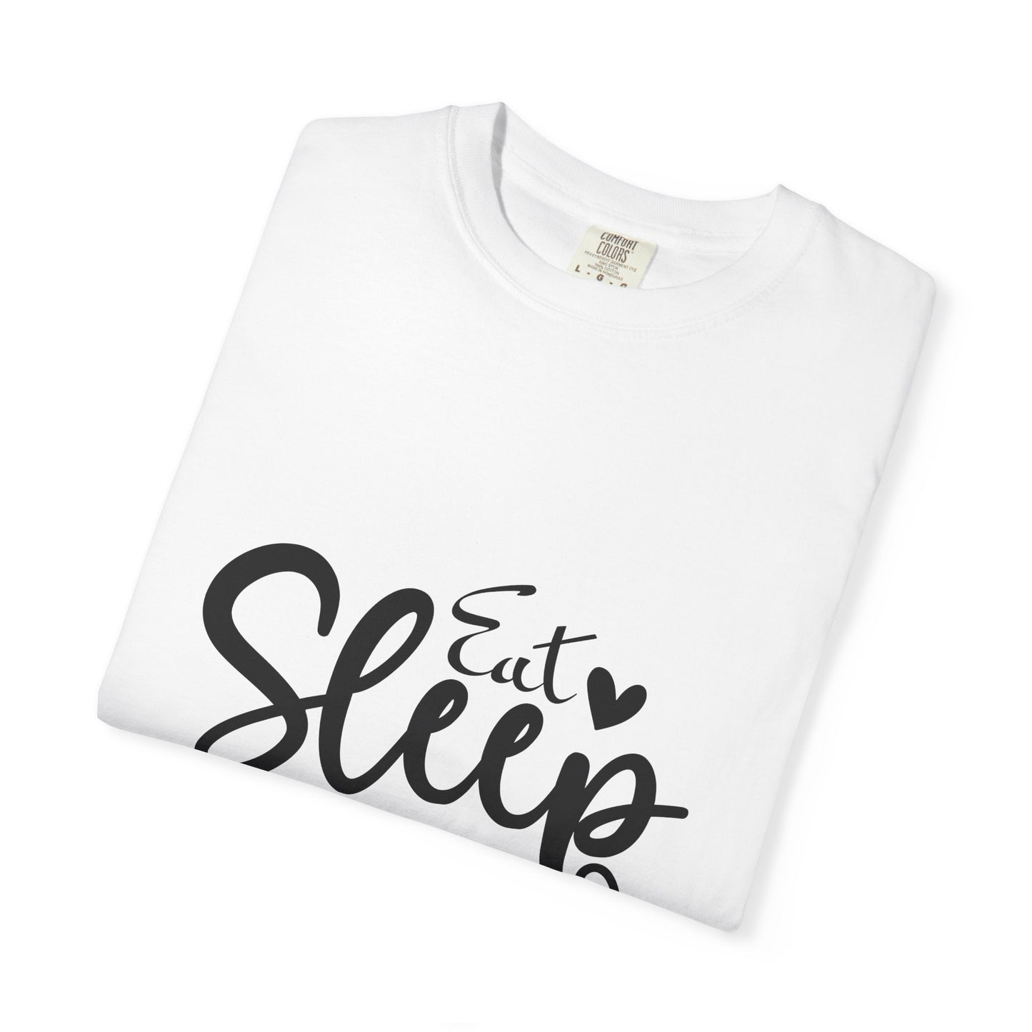 Fitness Lifestyle Tee - Unisex Garment-Dyed T-shirt with 'Eat Sleep Gym Repeat' Design