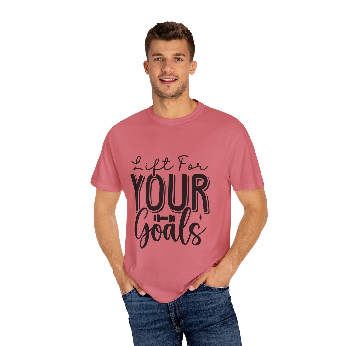 Inspirational Workout T-Shirt - Unisex Garment-Dyed Tee: Lift for Your Goal