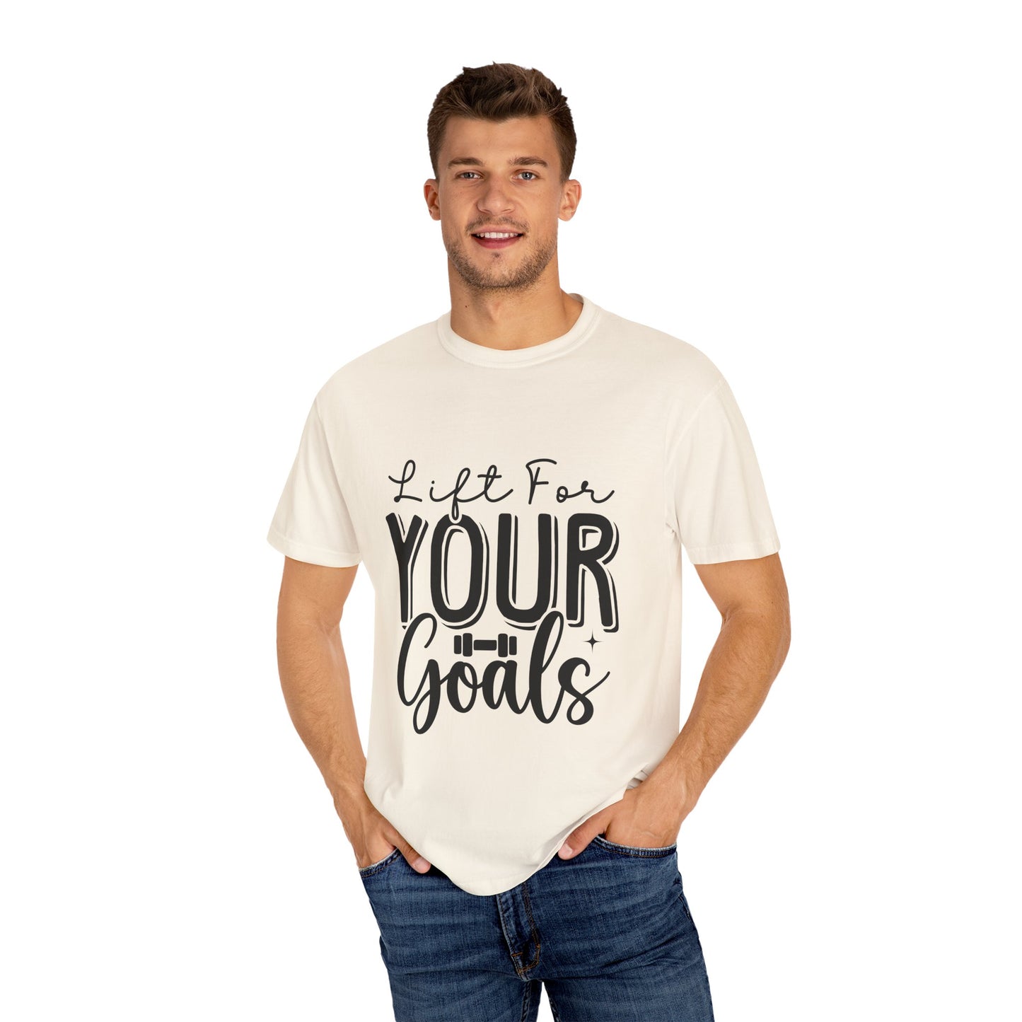 Inspirational Workout T-Shirt - Unisex Garment-Dyed Tee: Lift for Your Goal