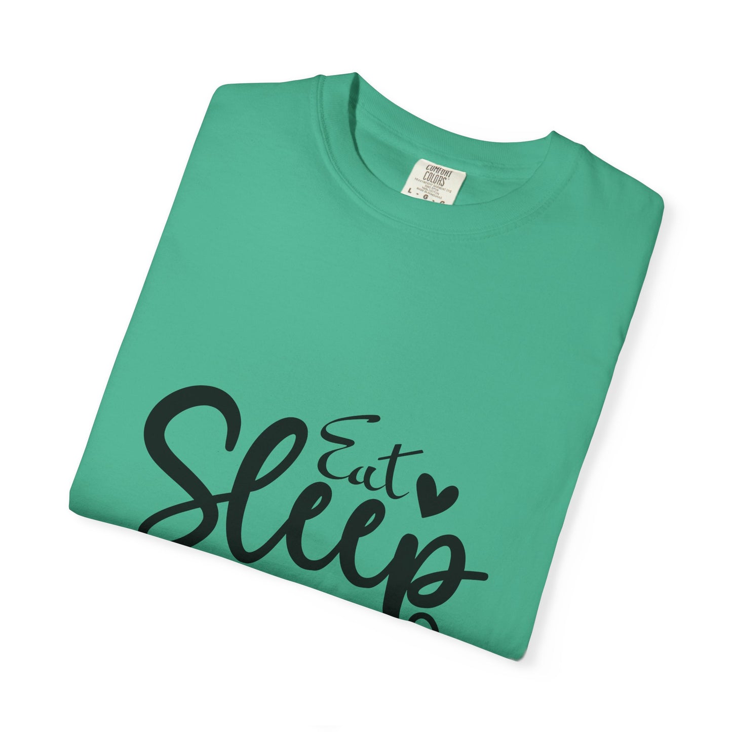 Fitness Lifestyle Tee - Unisex Garment-Dyed T-shirt with 'Eat Sleep Gym Repeat' Design