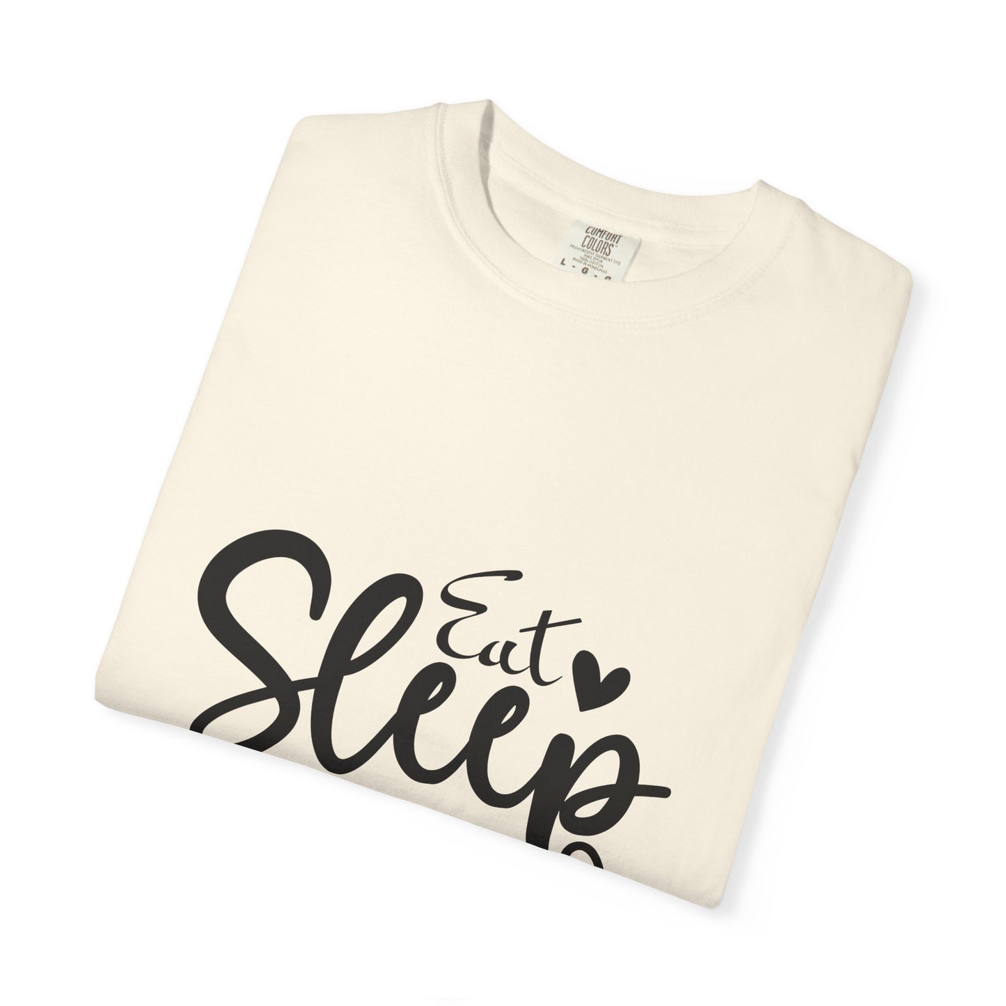 Fitness Lifestyle Tee - Unisex Garment-Dyed T-shirt with 'Eat Sleep Gym Repeat' Design