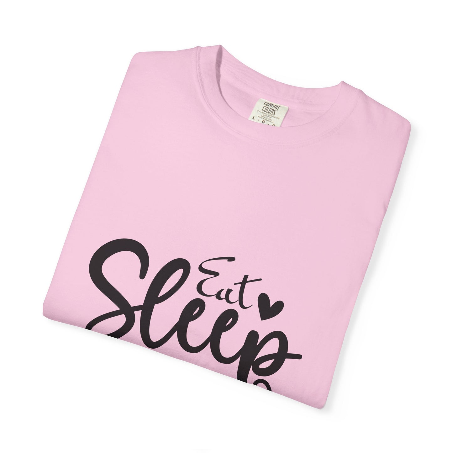 Fitness Lifestyle Tee - Unisex Garment-Dyed T-shirt with 'Eat Sleep Gym Repeat' Design