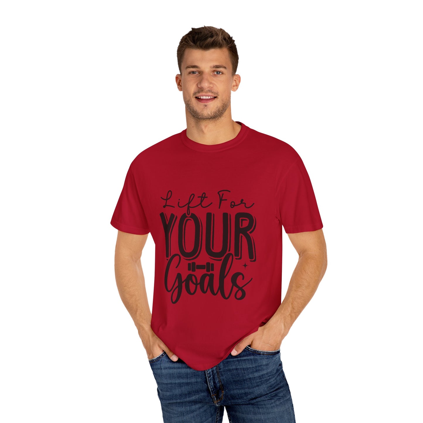 Inspirational Workout T-Shirt - Unisex Garment-Dyed Tee: Lift for Your Goal