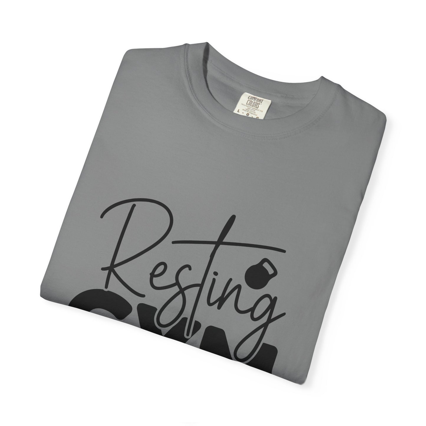 Unisex Garment-Dyed T-Shirt – "Resting Gym Face" | Fitness Meme Style Tee