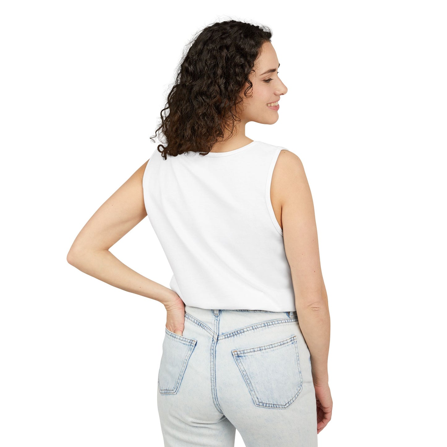 Unisex Garment-Dyed Tank Top – "Top Knots and Squats" Cute & Strong Workout Tank