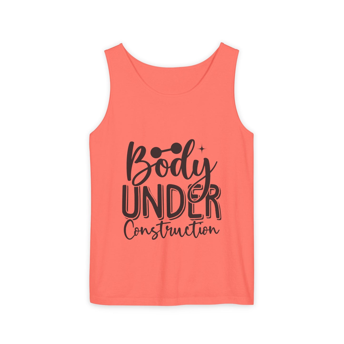 Body Under Construction Tank Top, Workout Muscle Tee, Fitness Sleeveless Shirt